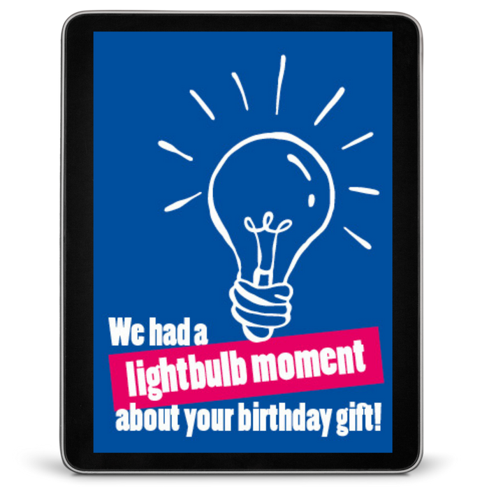Light bulb birthday e-card